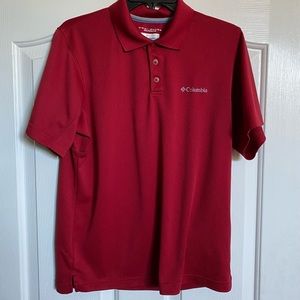 Columbia Mens Shirt Red Size Small Short Sleeve